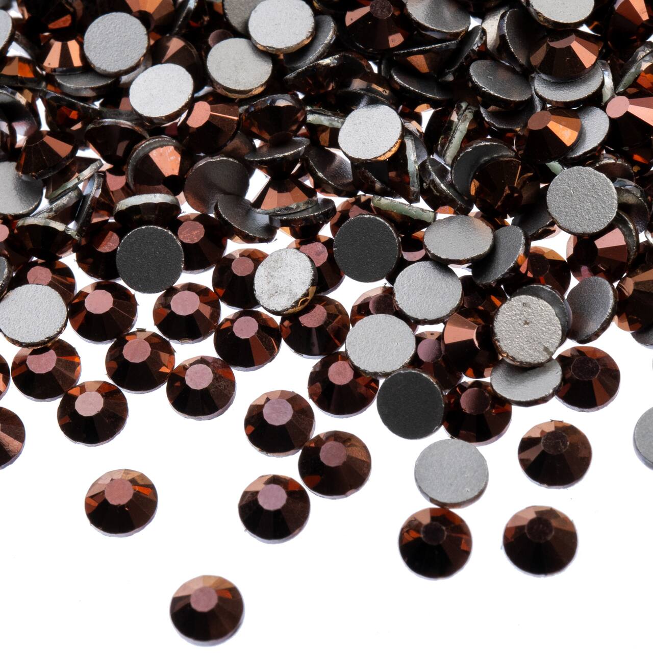 John Bead Crystal Lane SS16 Metallic Glass Round Flatback Rhinestones, 1,440ct.